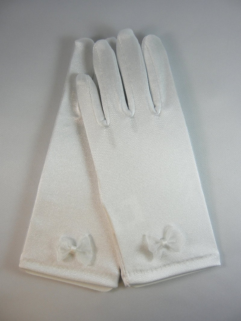 Satin Gloves with Bow